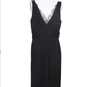 Silk dress with green lining and lace details